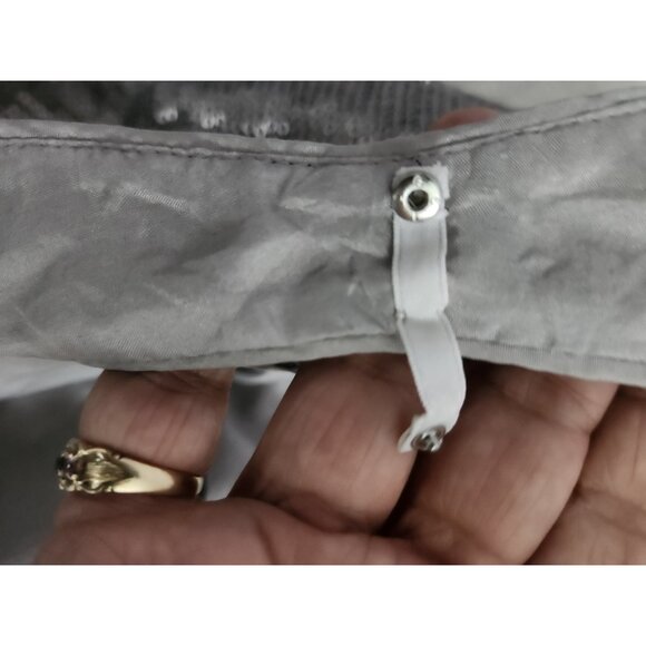 Eileen Fisher Silk Silver Metallic Sequined Tank Medium - Picture 7 of 7